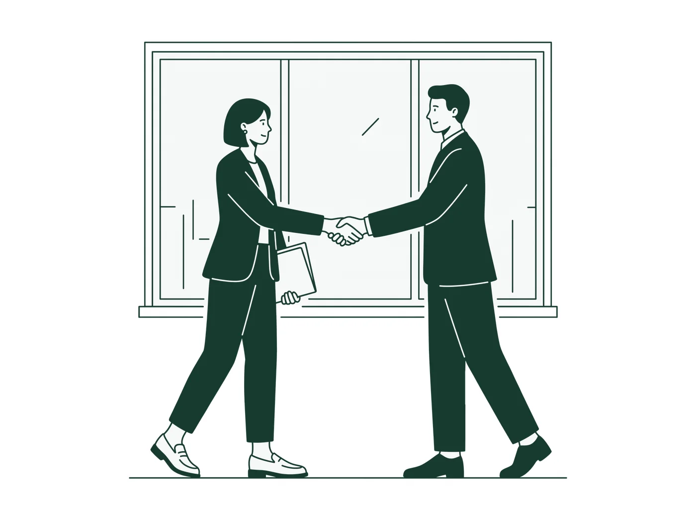 Two professionals shaking hands
