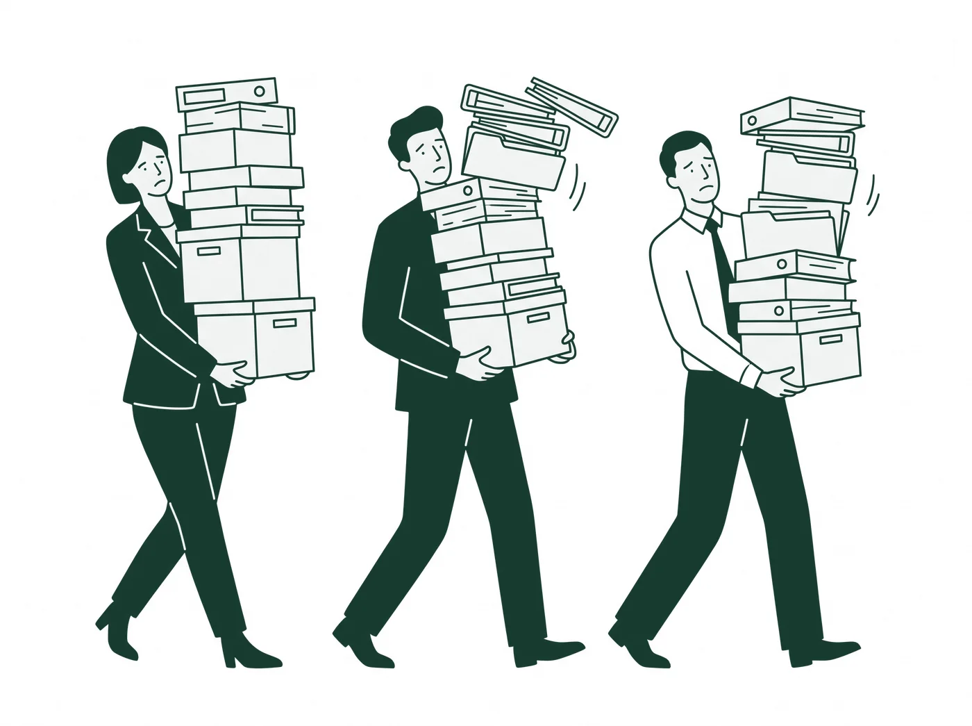 A team carrying too much work